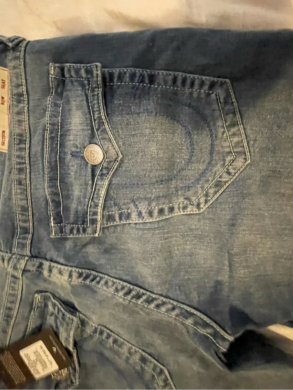 True Religion Men's Relaxed Slim Straight Jeans in Faded Blue Size 36